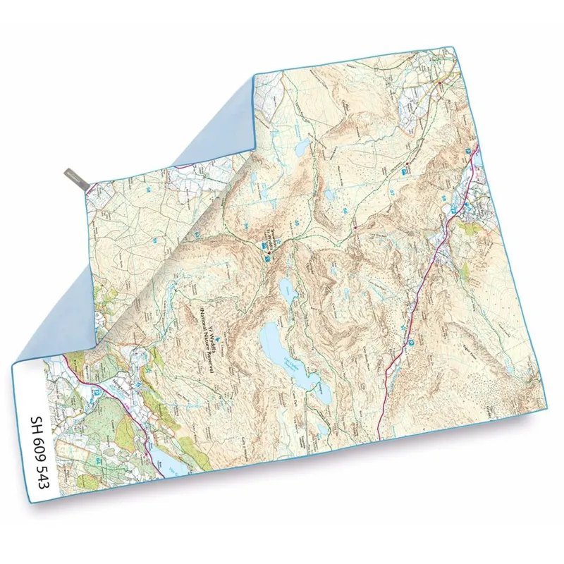 Lifeventure Softfibre OS Snowdon Map Towel in Large